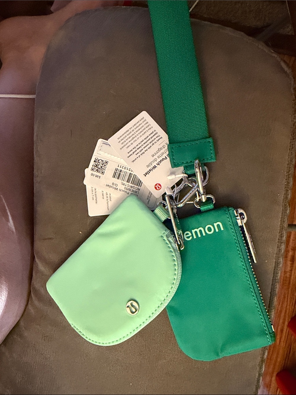 lululemon athletica Green & Mint Mini Pouch Set with Strap